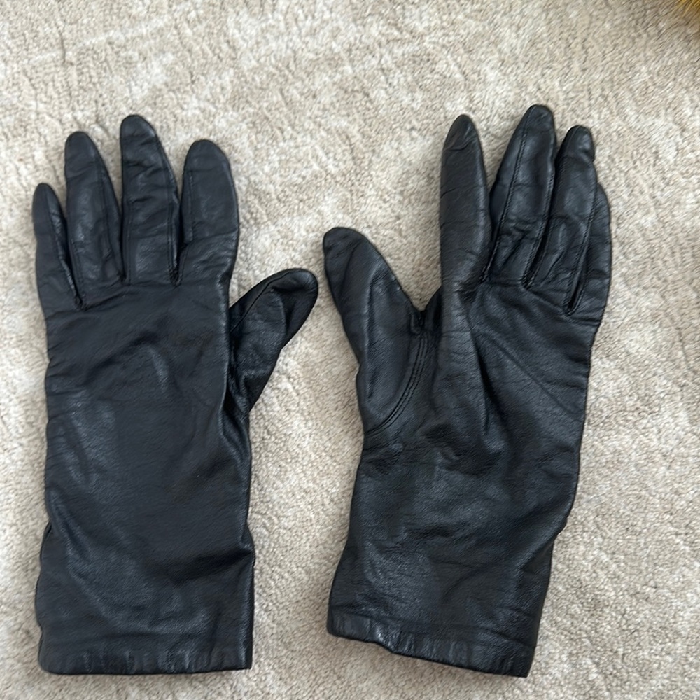 Genuine Leather Black Gloves